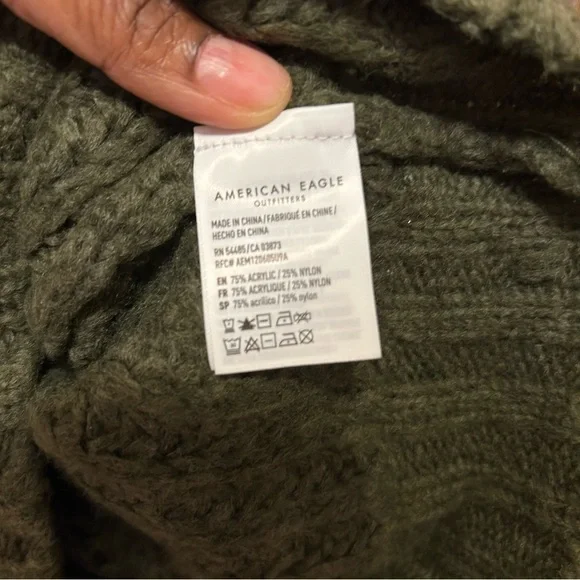 American Eagle Chunky Sweater Women’s Size Small Green Olive Oversized - Picture 4 of 6